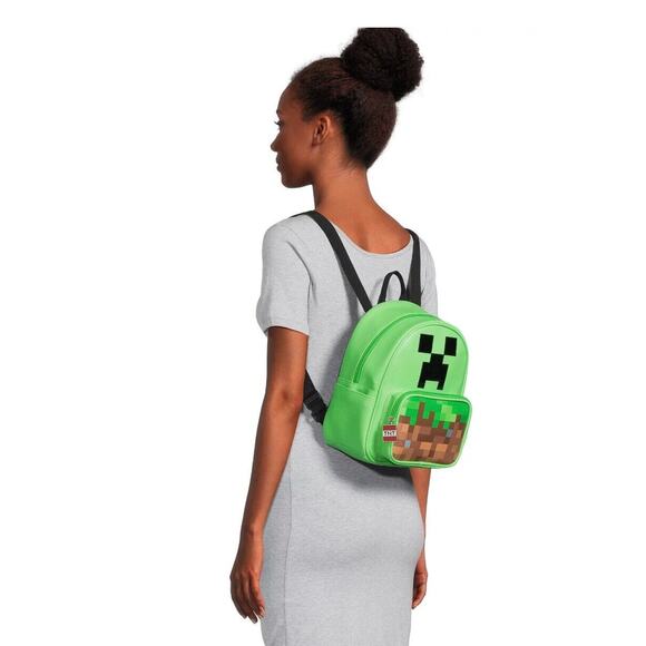 Minecraft Creeper Women Men Mini Dome Backpack Green Bag Crossbody Purse Mojang - Picture 3 of 6
